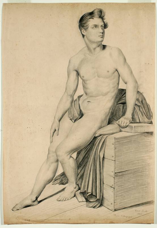 Untitled - Male nude copied from a lithograph