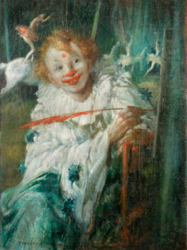 Clown with Red Feather