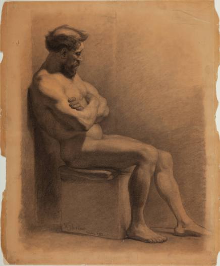Male Nude, Seated