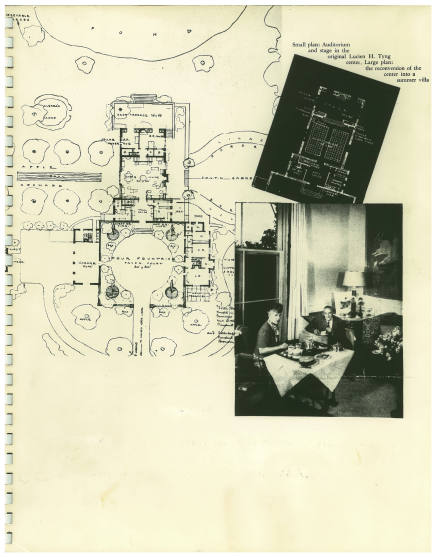 "Four Fountains" Summer Home of Mr. & Mrs. A Brown-  Plan of Four Fountains with inset photograph of couple