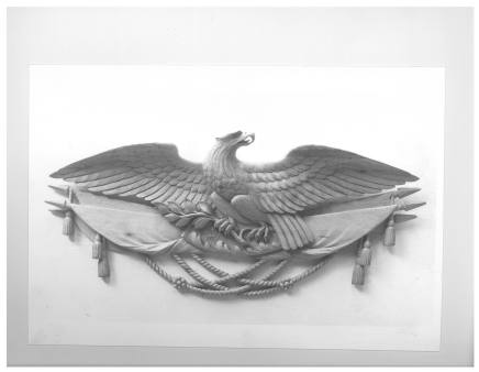 CARVED EAGLE Painted Wood for Door- Residence of Mr. Barry Faulkner Keene, New Hampshire