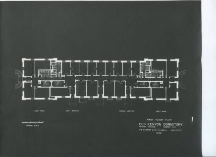 First Floor Plan of Old Kenyon Dormitory, Kenyon College, Gambier, Ohio