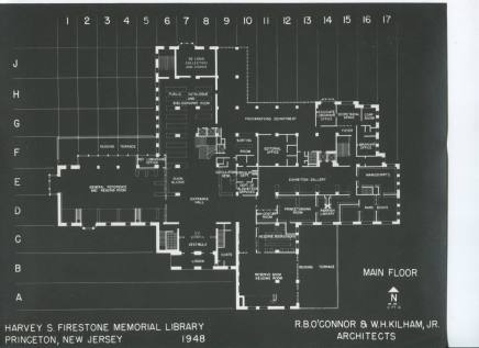 Harvey S. Firestone Memorial Library- Princeton, New Jersey (plan of main floor)