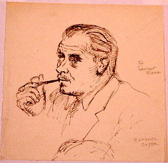 Portrait sketch of Earnest Fiene