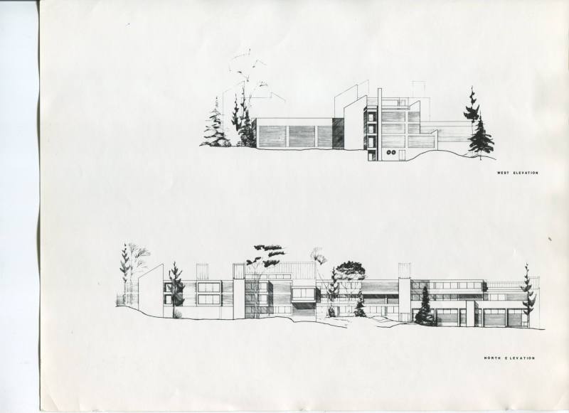 The Park School, Brookline, Massachusetts- Cross Sections of West and North Elevations