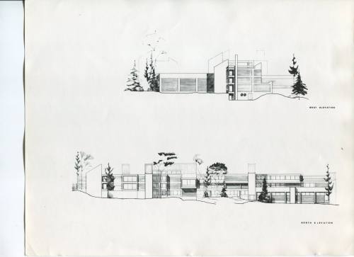 The Park School, Brookline, Massachusetts- Cross Sections of West and North Elevations