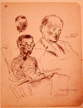 Portrait sketches of Yasuo Kuniyoshi & George Pickens