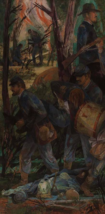Section of a mural, Civil War subject
