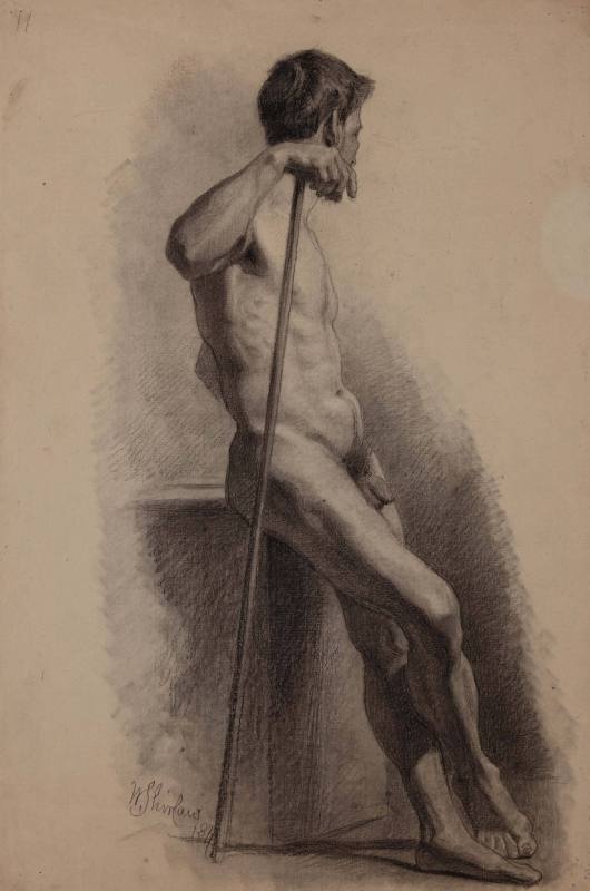 Study of Male Nude with Staff