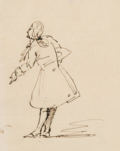 Sketch of man bowing