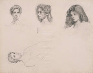 Sketch of female heads