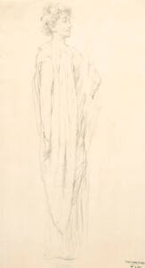 Study of draped female figure for "Moods to Music" mural