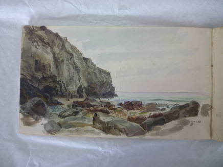 Rocks and Sea watercolor