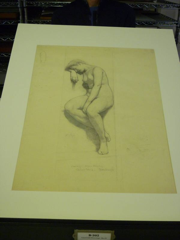 Study for female figure "Memory" from stained glass programme "Hope and Memory" in Pittsburgh