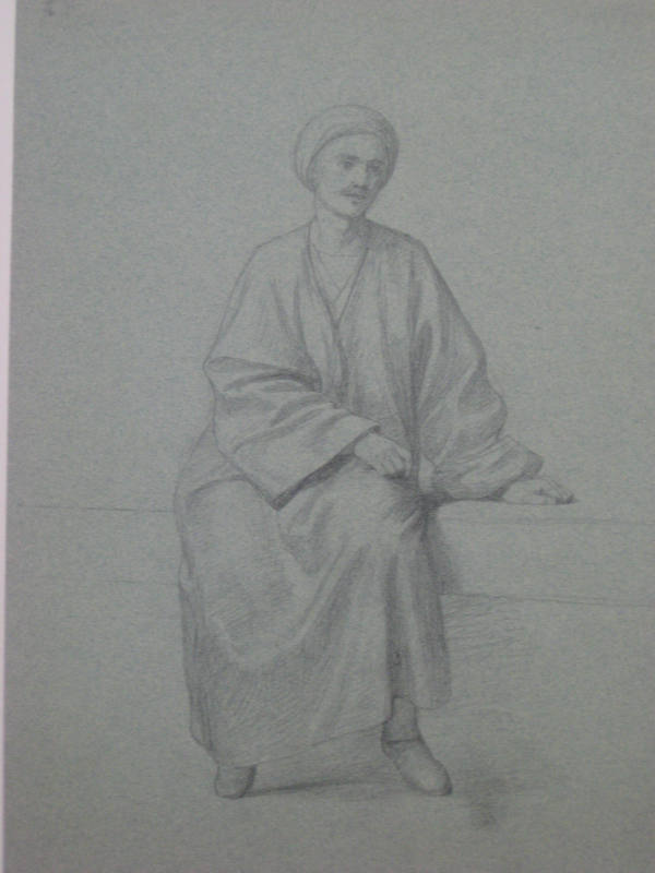 Untitled - A man in robe and turban, seated