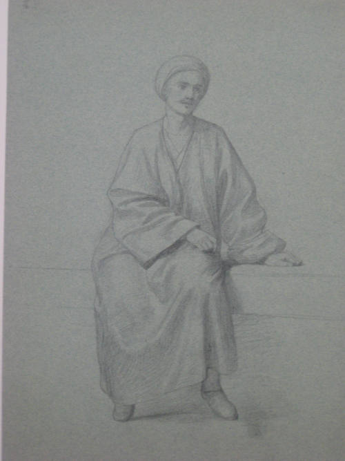 Untitled - A man in robe and turban, seated