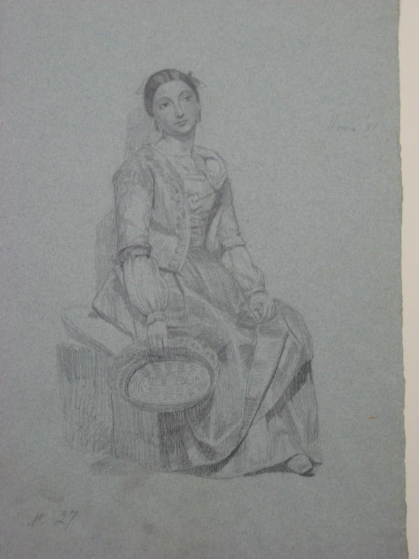 Untitled - Lady seated with basket, Rome