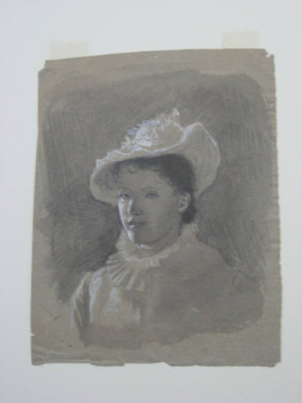 Untitled - Lady with hat, bust-length