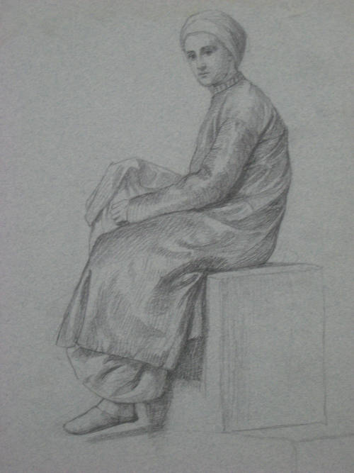 Untitled - Seated Arab, one knee raised