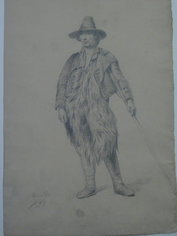 Untitled - Man in sheepskin apron, Rome