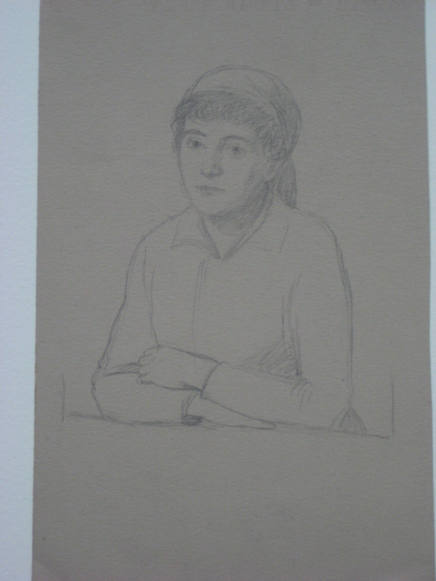 Untitled - Young woman with arms crossed, half-length