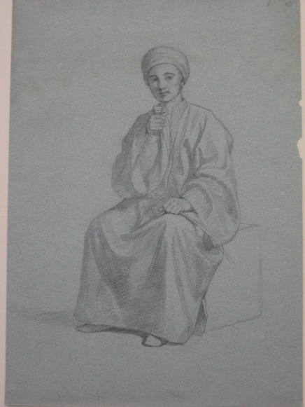 Figure study for "In a Rug Bazaar, Cairo"