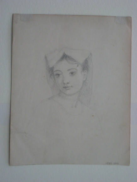 Untitled - Head of young girl with headdress