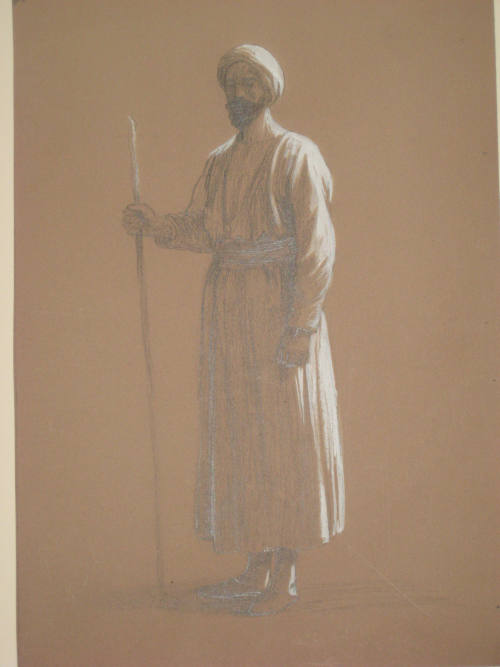 Untitled - Standing Arab holding a staff