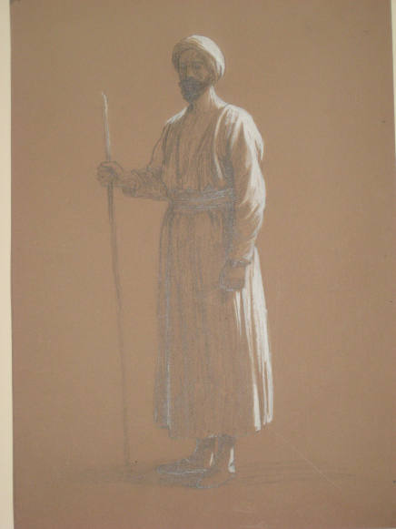 Untitled - Standing Arab holding a staff