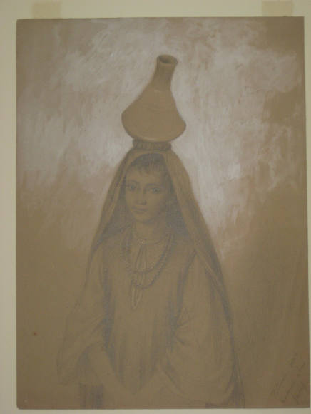 Untitled - Middle Eastern girl with an urn on her head