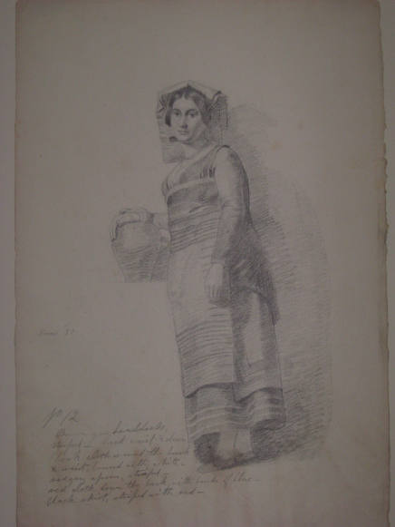 Untitled - Woman standing, with her hand on a jug, Rome