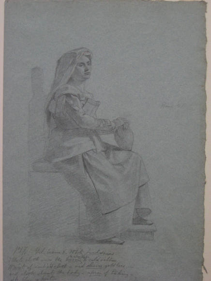 Untitled - Woman seated holding a jug on her knee, Rome