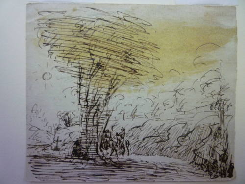 Sketch of landscape with figures