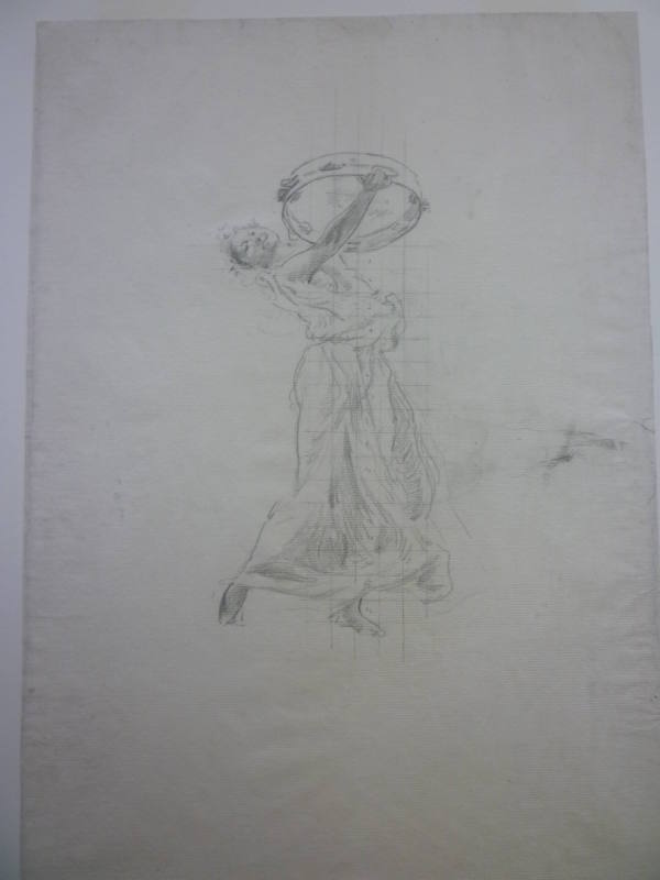 Sketch of Female Figure for "Moods to Music" mural