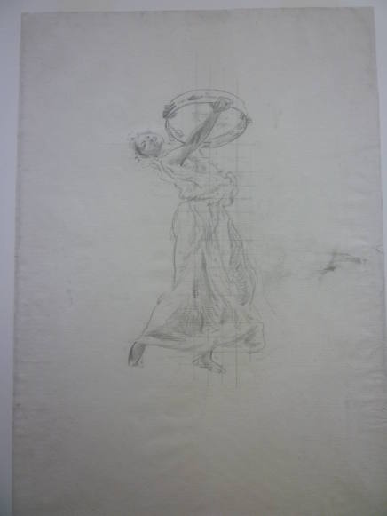Sketch of Female Figure for "Moods to Music" mural
