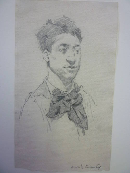 Portrait sketch of young boy wearing cravat