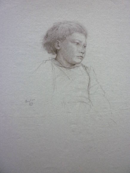 Bust-length sketch of a boy
