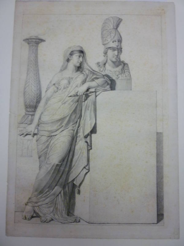 Drawing of woman with classical bust