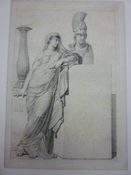 Drawing of woman with classical bust