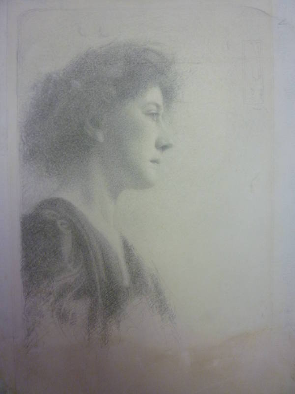 Profile sketch of a woman