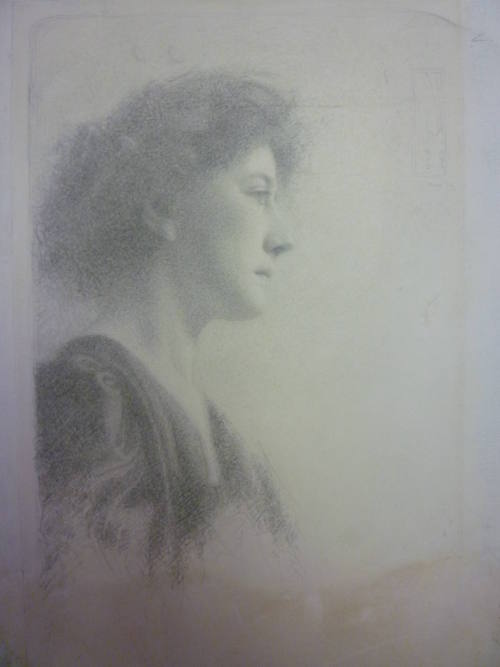 Profile sketch of a woman