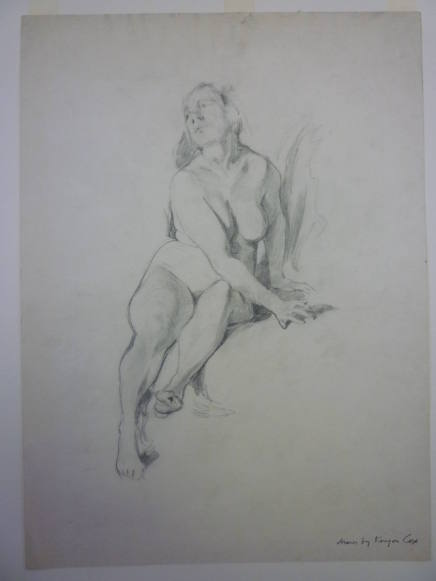 Sketch of seated female nude