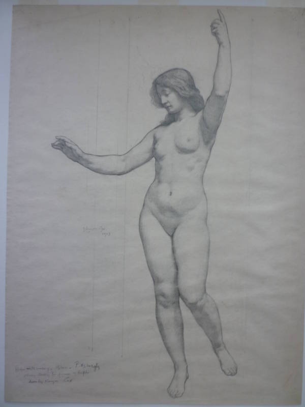 Study for female figure "Hope" from stained glass programme "Hope and Memory" in Pittsburgh