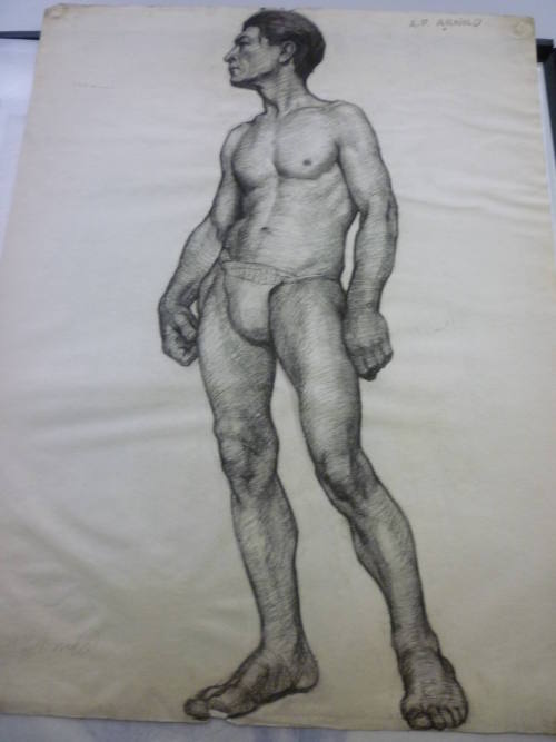 Drawing of Standing Male Nude