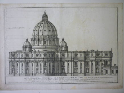 Veduta Esteriore del Fianco della Gran Basilica Vaticana dalla Parte di Mezzo Giorno