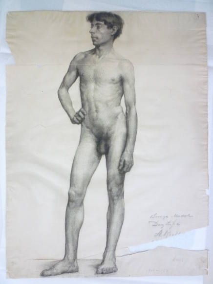 Sketch of full-length male nude