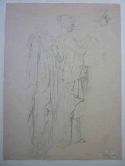 Study of draped figures, possibly for "Moods to Music" mural