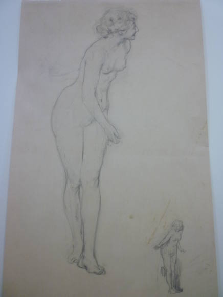 Study for female nude, possibly for "Moods to Music" mural