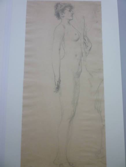 Sketch of female nude for "Moods to Music" mural