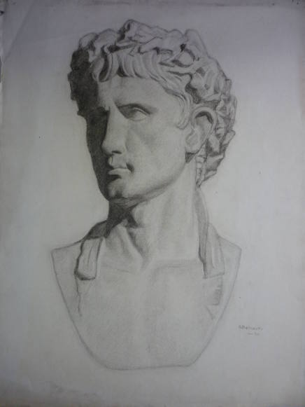 Drawing of Cast of Male Head